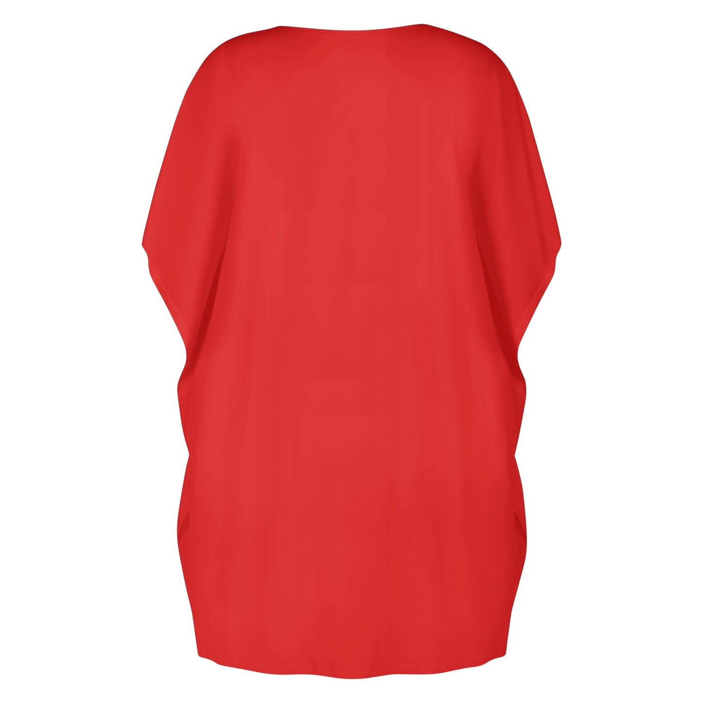 Womens Red V-Neck Plus Size Loose Dress