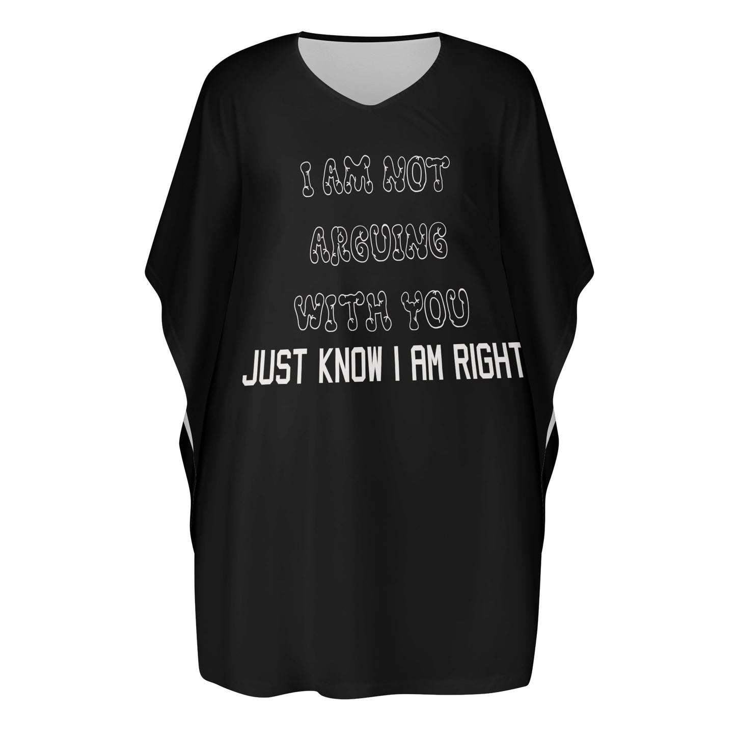 Womens I'm Right V-Neck Plus Size Loose Dress