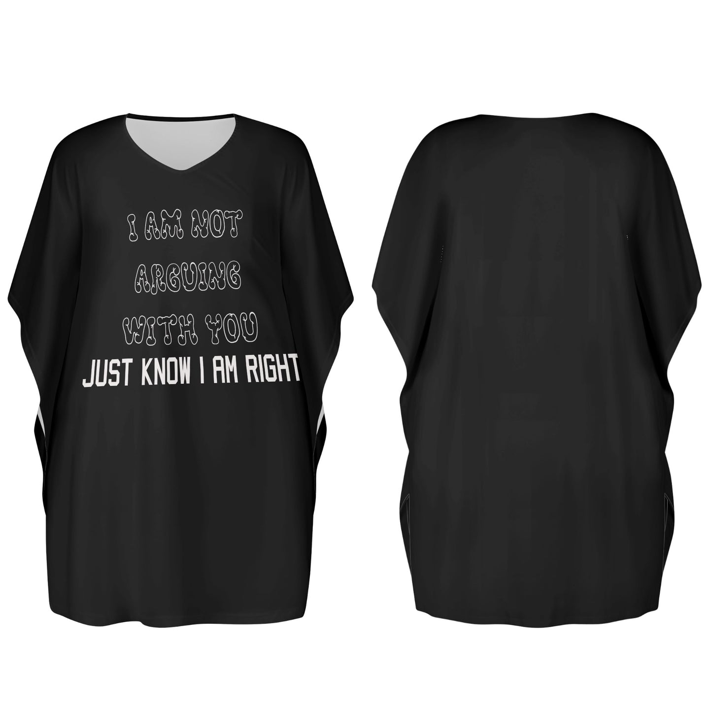 Womens I'm Right V-Neck Plus Size Loose Dress