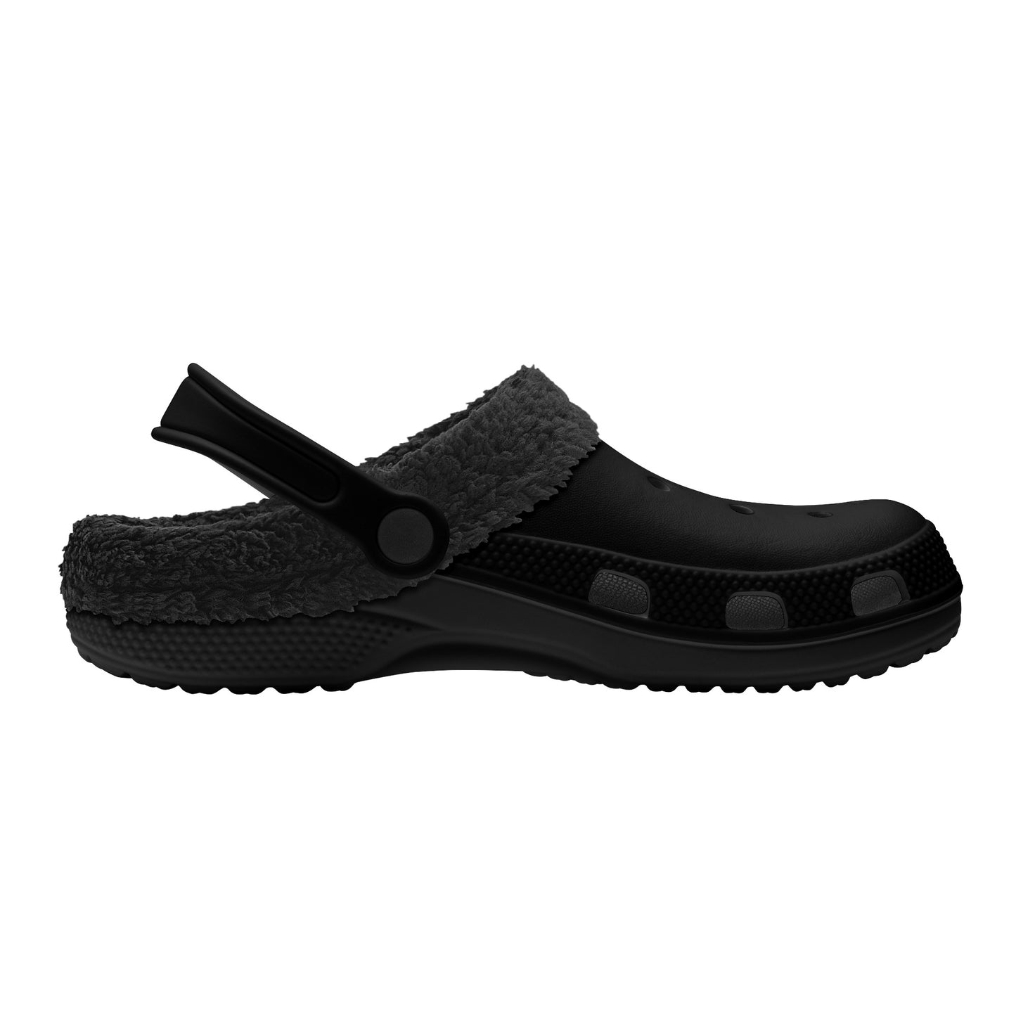 T4x Adults Black Warm Fur Lined Clogs