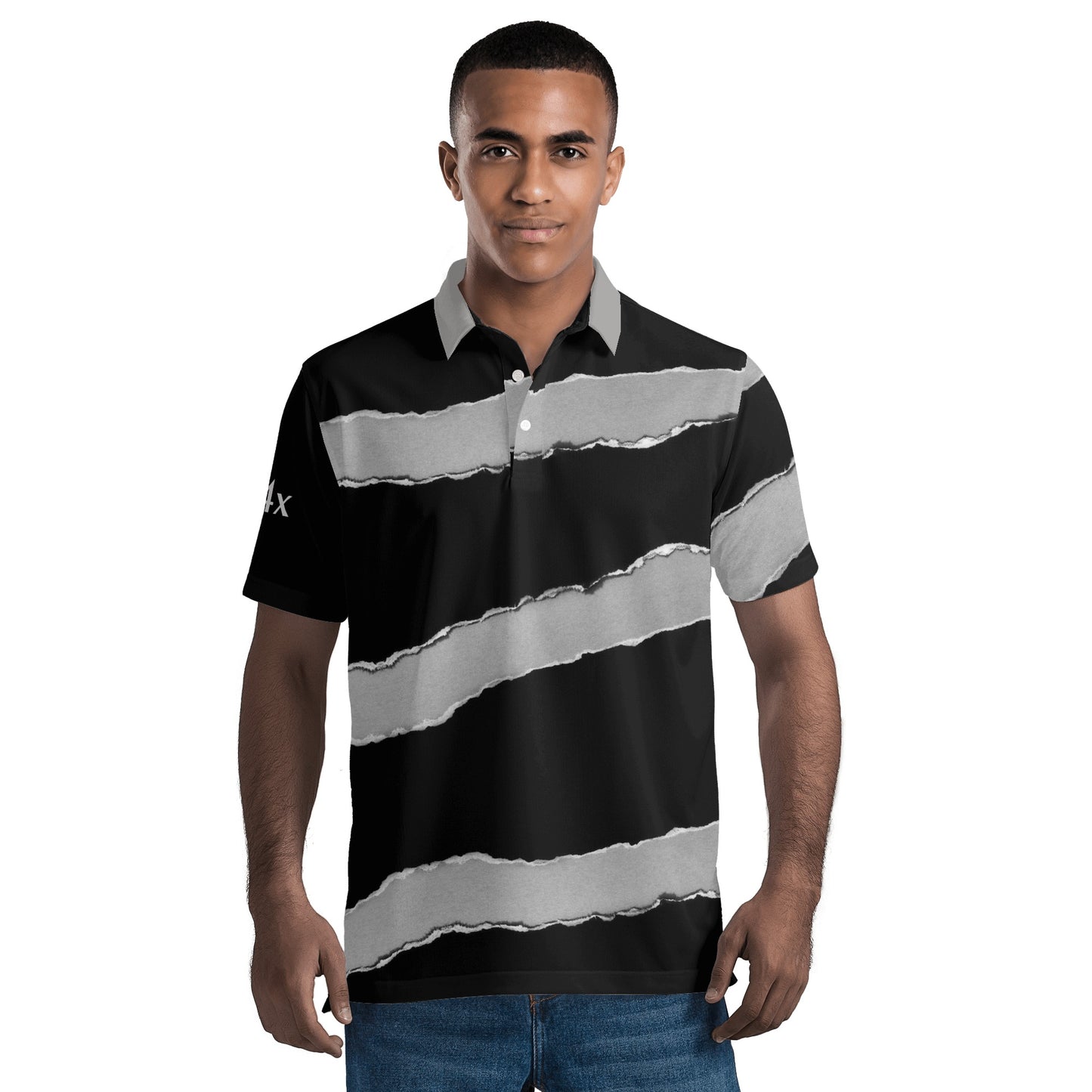 T4x Ripped Mens Polo Shirt