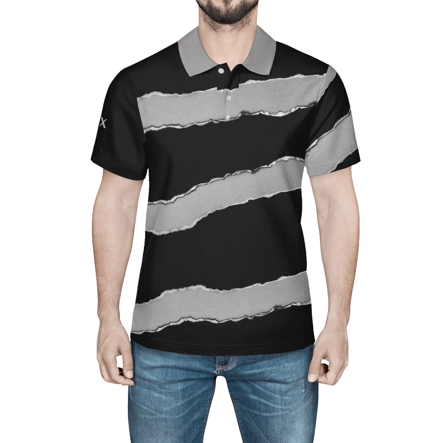 T4x Ripped Mens Polo Shirt