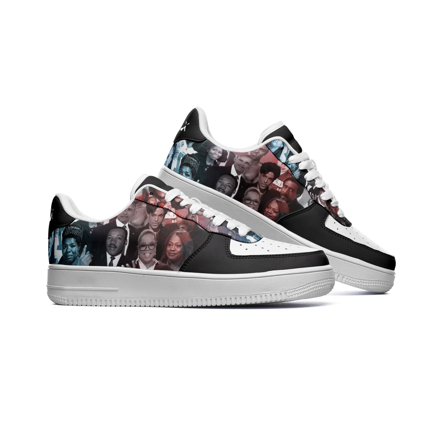T4x My Black Is Powerful Unisex Low Top Leather Sneakers